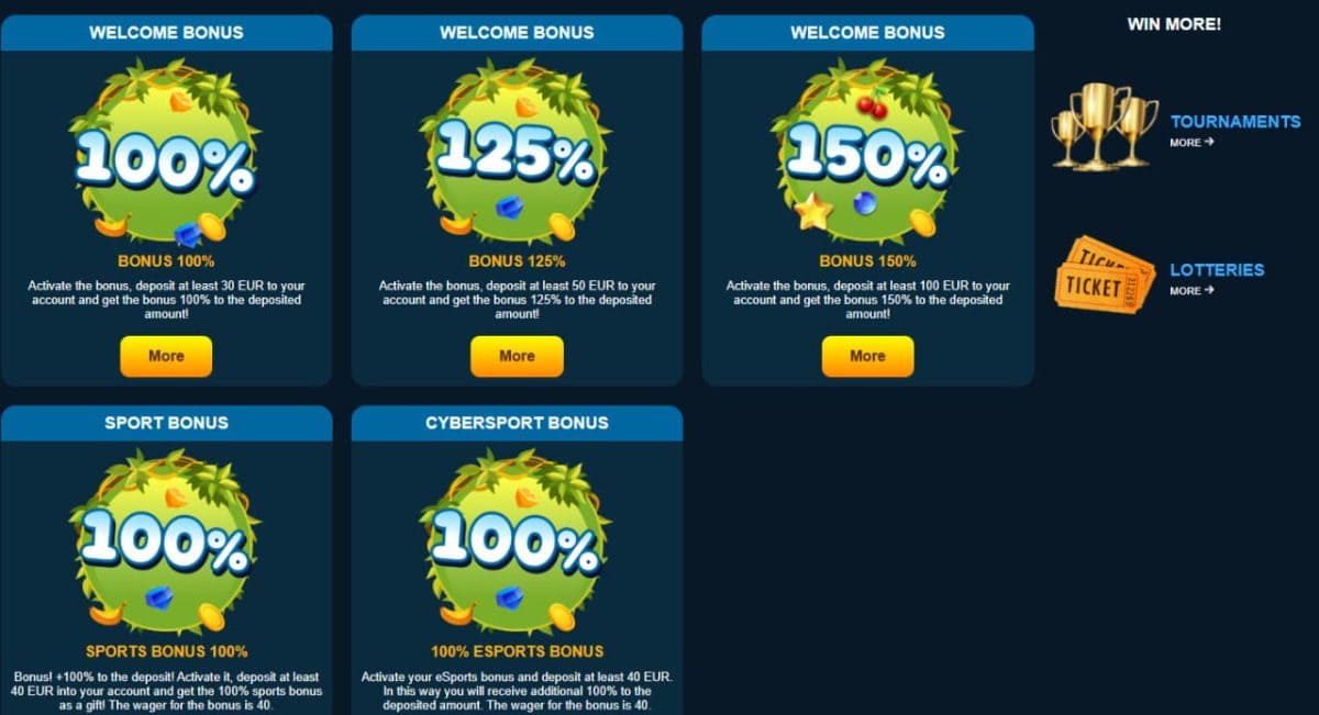 Tropicanza Casino Bonus 2026 — 175% Welcome & €5 No-Deposit image 1